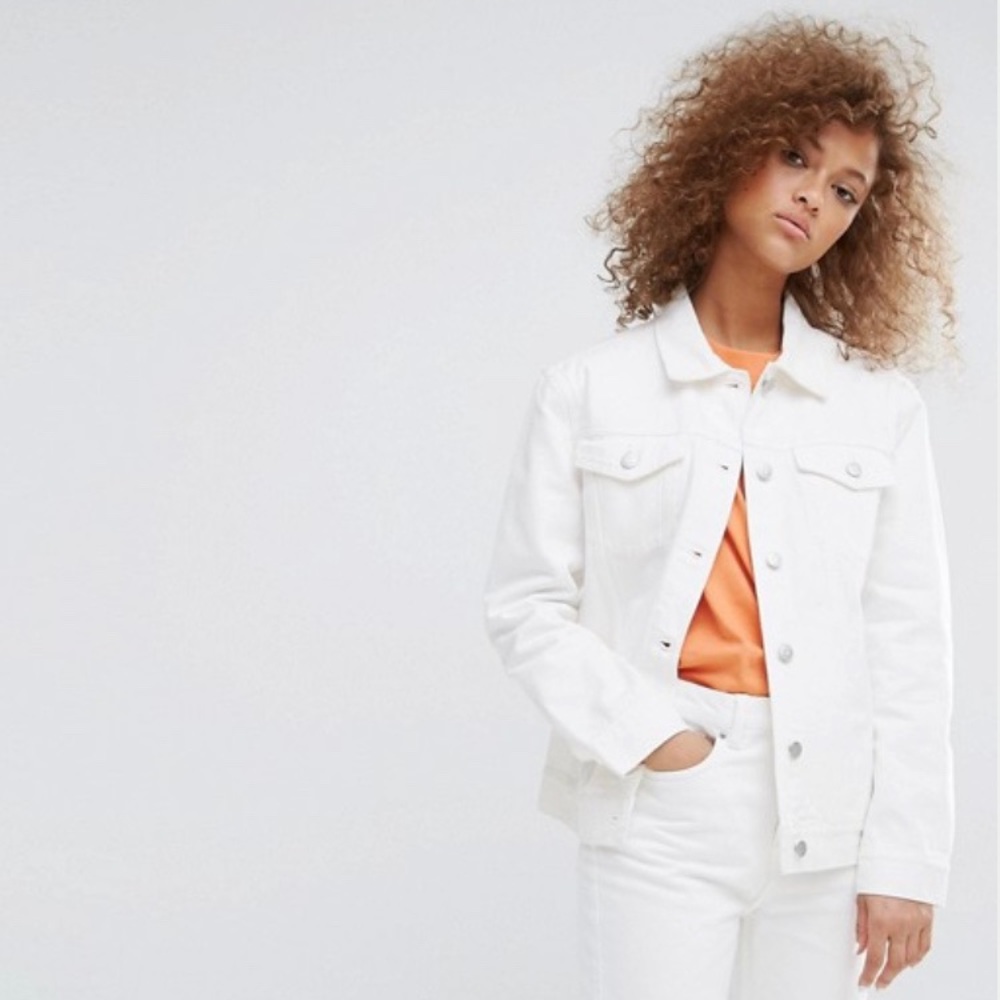 NWOT Weekday Double Denim Jacket (White)